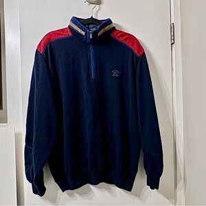 Paul & Shark Navy and Red Zip-Up Sweater